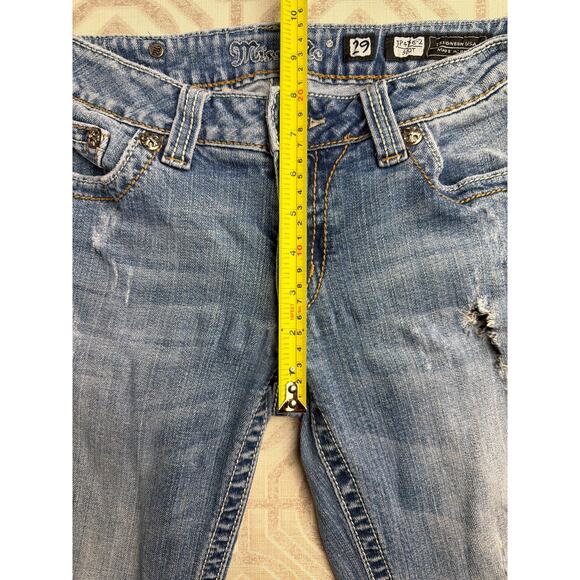 MISS ME Women's Standard Boot Bling Jeweled Jeans Distressed Medium Wash Size 29 - Picture 8 of 10